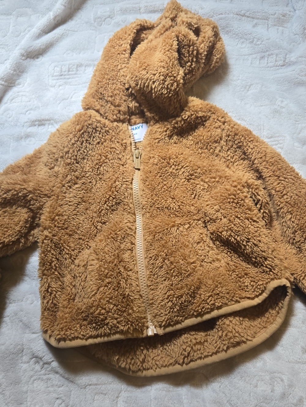 Old Navy Teddy Sherpa Hoodie Jacket in Tan